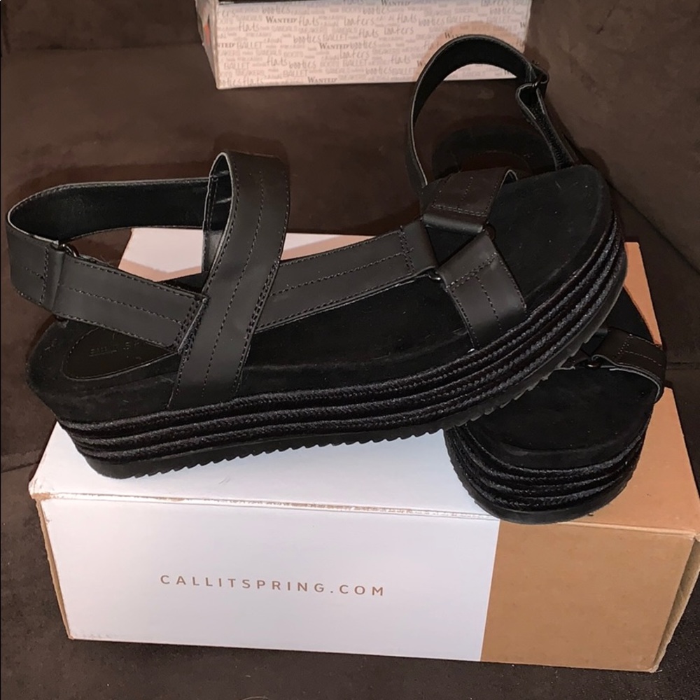 Cute black wedge sandal